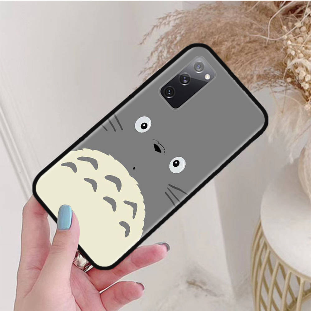 Black Case for OPPO Reno 8 6 5 4 Pro Plus Find X3 A17 A3 A31 A38 A40 A53 A54 A55 A74 A76 A78 A77 A80 A94 A95 A96 Lite W-63 Cut Totoro