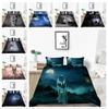 Bettwäsche mit Wolf-Muster, Einzelbett, Doppelbett, voller Größe, Kissenbezug und Bettbezug, 2/3 Stück, Beast-Mikrofaser, Heimdekoration für Jungen- und Herrenzimmer