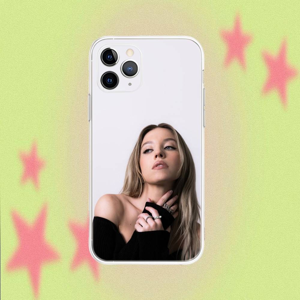 Sydney Sweeney Actor Transparent Non-Slip Phone Case For iPhone 17,16,15,14,13,12,11,Air,X,XR,Pro,Max,Plus