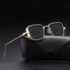 Lunettes de soleil Steampunk Vintage en métal pour hommes et femmes, carrées, élégantes, rétro, de marque, UV400, nouvelle collection