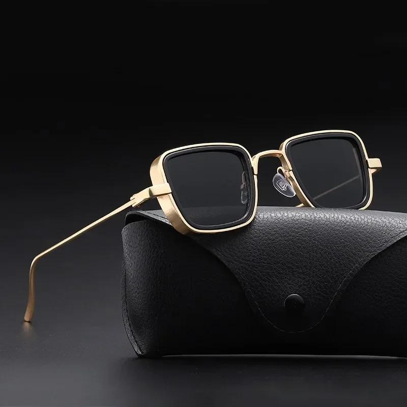 Lunettes de soleil Steampunk Vintage en métal pour hommes et femmes, carrées, élégantes, rétro, de marque, UV400, nouvelle collection