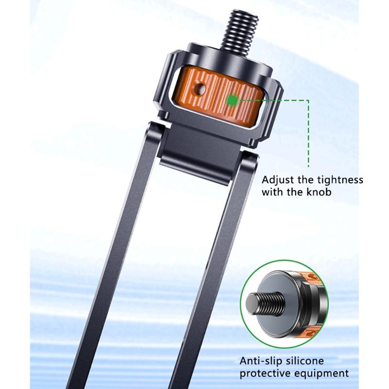 Aluminum Magnetic Phone Holder Anti Shake 360 Degree Rotating 1/4inch Screw Mount for Secure Phone Attachment Portable