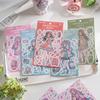 Journamm 4pcs/pack Kawaii Girl Stickers DIY Scrapbooking Supplies Collage Junk Journal Cute Stationery Decor Adhesive Sticker