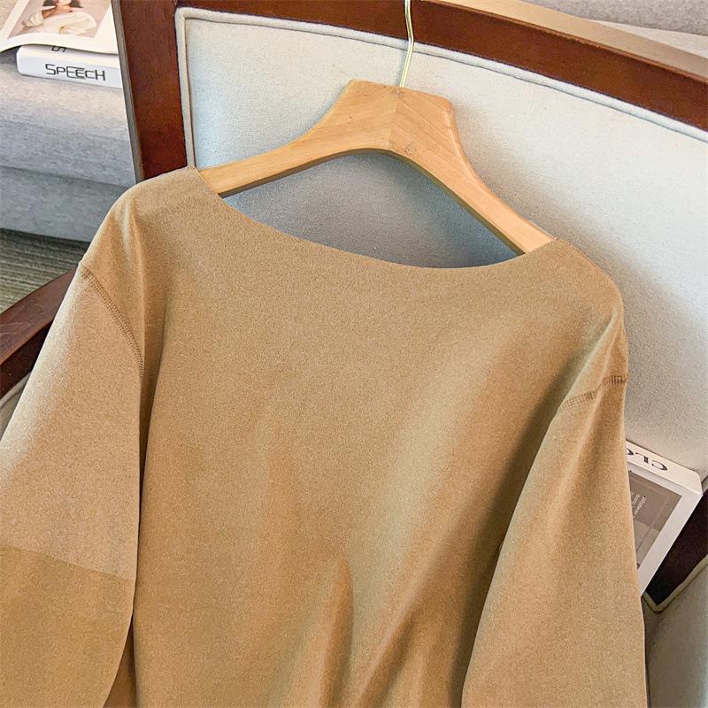 Seamless Double-Sided Thermal Fleece Base Layer Top for Plus-Size Women, Extra Large (200/300 Jin)