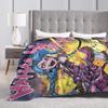 Mantas de Peluche Arcane Vi Jinx Estudiantes Manta de Franela para Sofá Silla Sillón Cama Colcha Súper Cálida Regalo de Cumpleaños