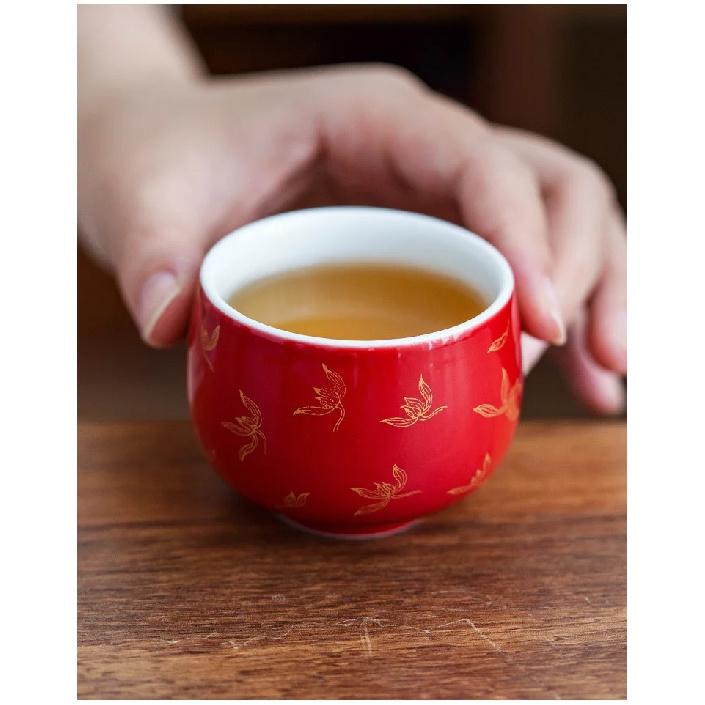HOYIHM 95ml Autumn Water Orchid Teacup Elegant Tea Bowl Jug Tea-tasting Fragrance Cup Jianzhan Master Cups Tea Services