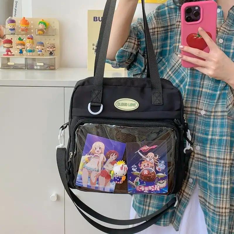 Harajuku Sweet and Cute Ita Bag Fashionable and Beautiful JK Uniform Women's Shoulder Bag Preppy Style Casual Y2K Crossbody Bag