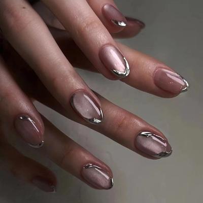 Cat'S Eye Fake Nail Nail Piece Nail Piece Nail Piece Nail Piece Patch Nail Piece Press On Nails 24 Pieces