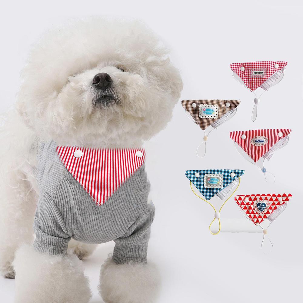 Checkered Pet Bib, Cute Lace Pattern Triangular Saliva Towel, Daily Decoration Of Cats & Dogs, Multiple Choices
