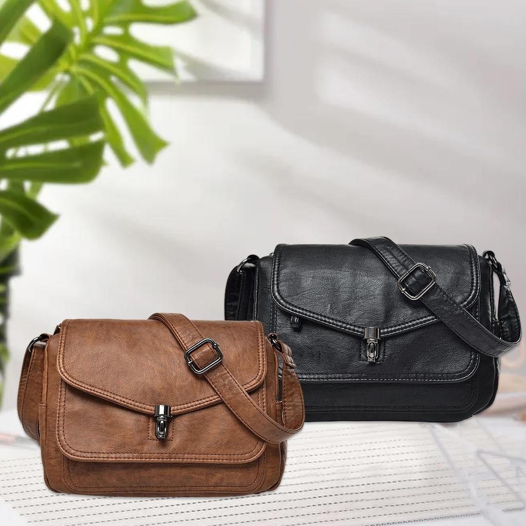 Vintage Style Soft PU Leather Single Strap Shoulder Bag Crossbody Bags