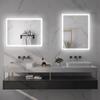 90 x 70cm LED Badkamerspiegel met Verlichting, Dimbaar Make-upspiegel, Kaptafelspiegel met 3 Kleuren, Slimme Touch, Anti-Mist