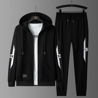 Men's Sports Suit Plus Size 8xl Men's  Autumn And Winter Sweater Two Piece Set