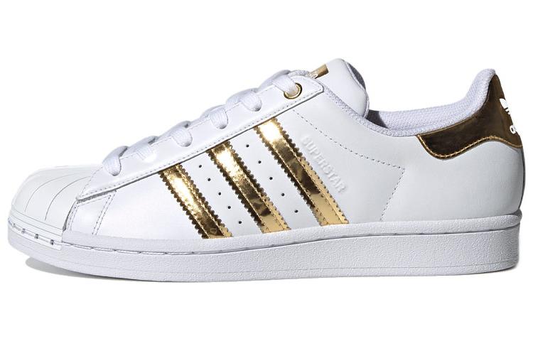 Superstar Wmns Adidas Originals Metal Toe  White Gold Metallic  Women s FV3330 36