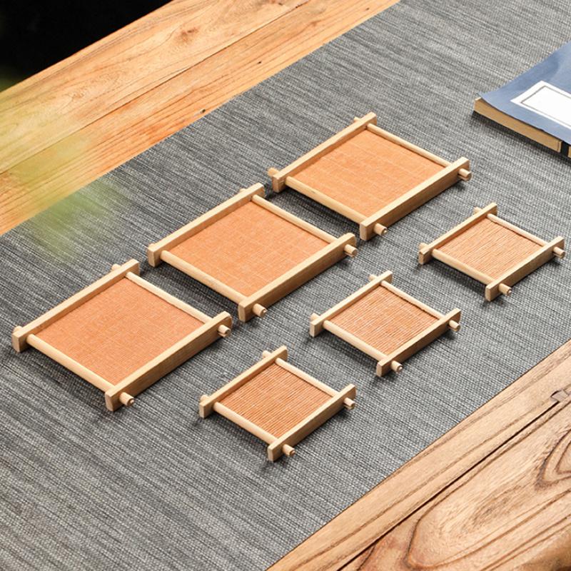 Bamboo Square Tea Coaster Heat-Resisting And High-Temperature Cup Mats Table Protector Reusable Wood Accessory Decor