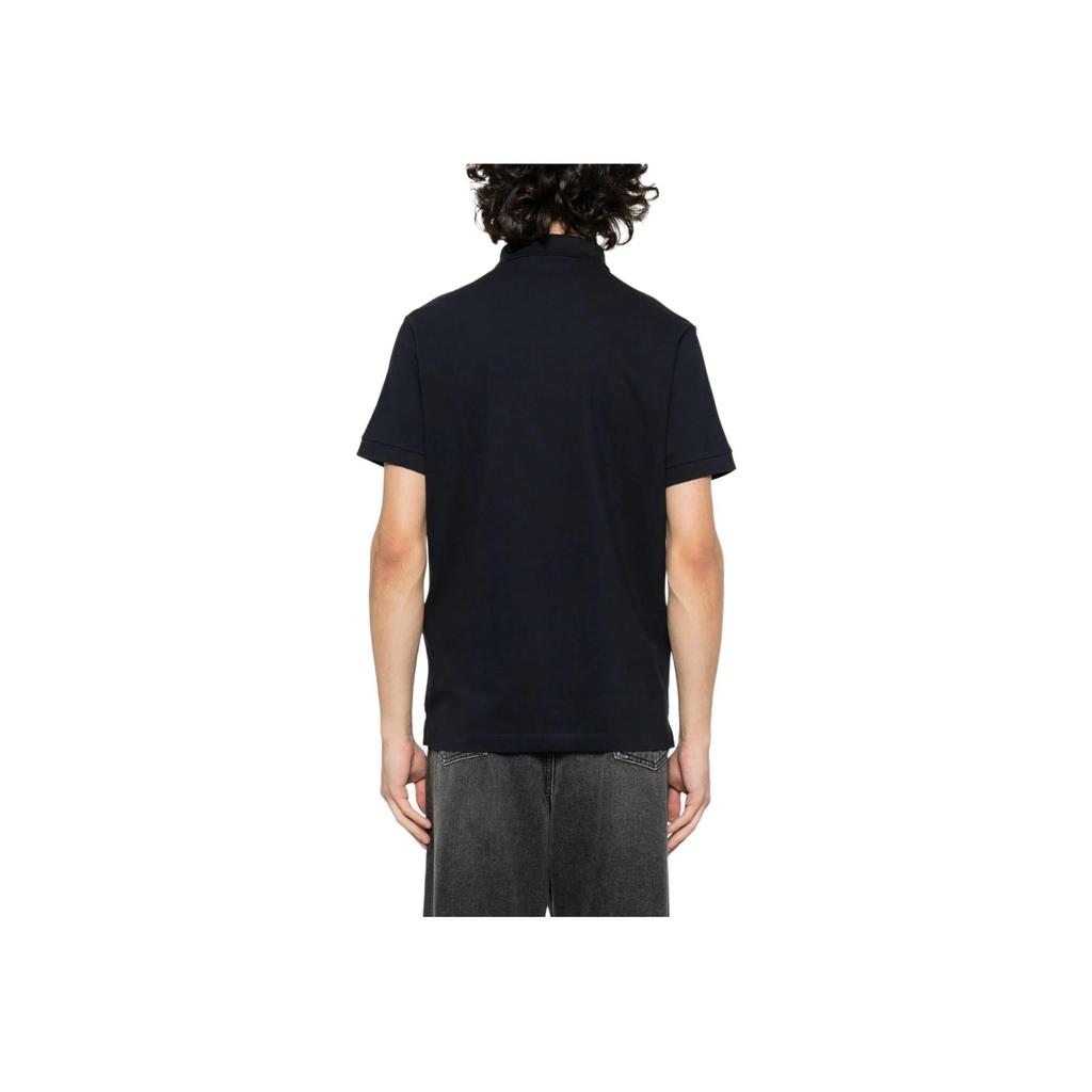 STONE ISLAND Ss24 Pique Cotton Logo Pattern Printed Polo Shirt Men Polo Shirts Navy-Blue 80152SC17-A0020