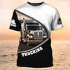 Trucker T-Shirts Trucking 3D Print Men's O-Neck Short Sleeve Street Truck Harajuku Clothing