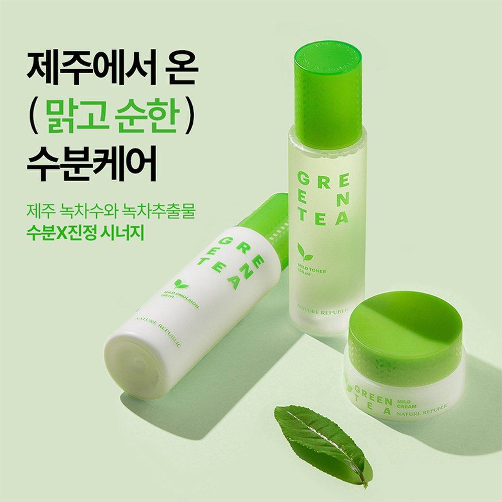 Nature Republic Klares Grüntee-Wasser Hautpflege 3-teiliges Set