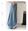 Girls' Wide-Leg Denim Jeans - Korean Style Spring 2026, Casual Street Style for Big Kids