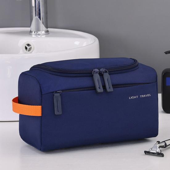 Wasserdichte Reise-Kulturbeutel für Männer Frauen Weit zu öffnende aufblasbare Kosmetik-Make-up-Organizer-Tasche mit Griff für Shampoo Conditioner Make-up-Zubehör