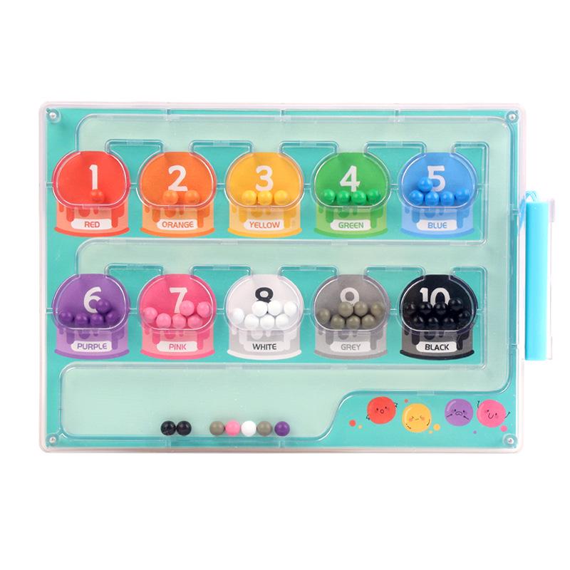 Magnetic Number & Color Sorting Wooden Puzzle for Kids