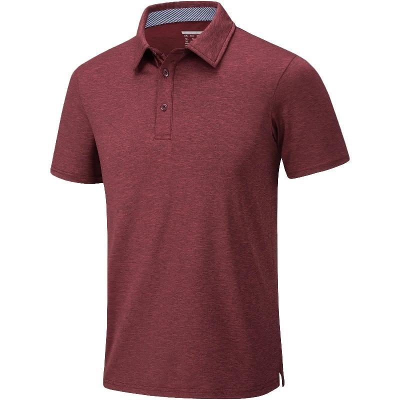 Summer Polo T-shirts Mens Casual Short Sleeve Shirts 3 Buttons Down Quick Dry Breathable Golf Fishing Pullover Workwear