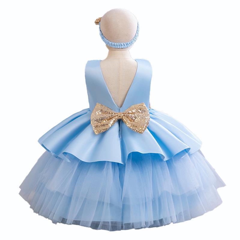 European & American Kids' Tulle Princess Party Dress - Puffy, Tiered Design for Girl's Birthday & Evening Events
