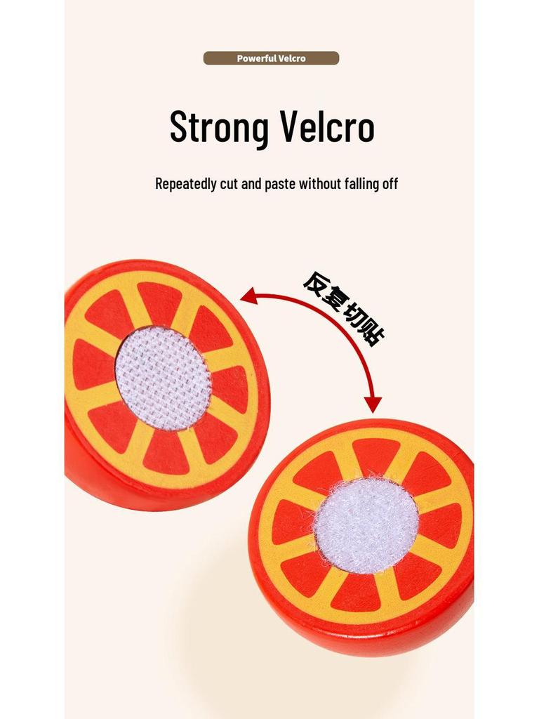 Wooden Fruit & Veggie Cutting Set for Kids' Kitchen Role Play