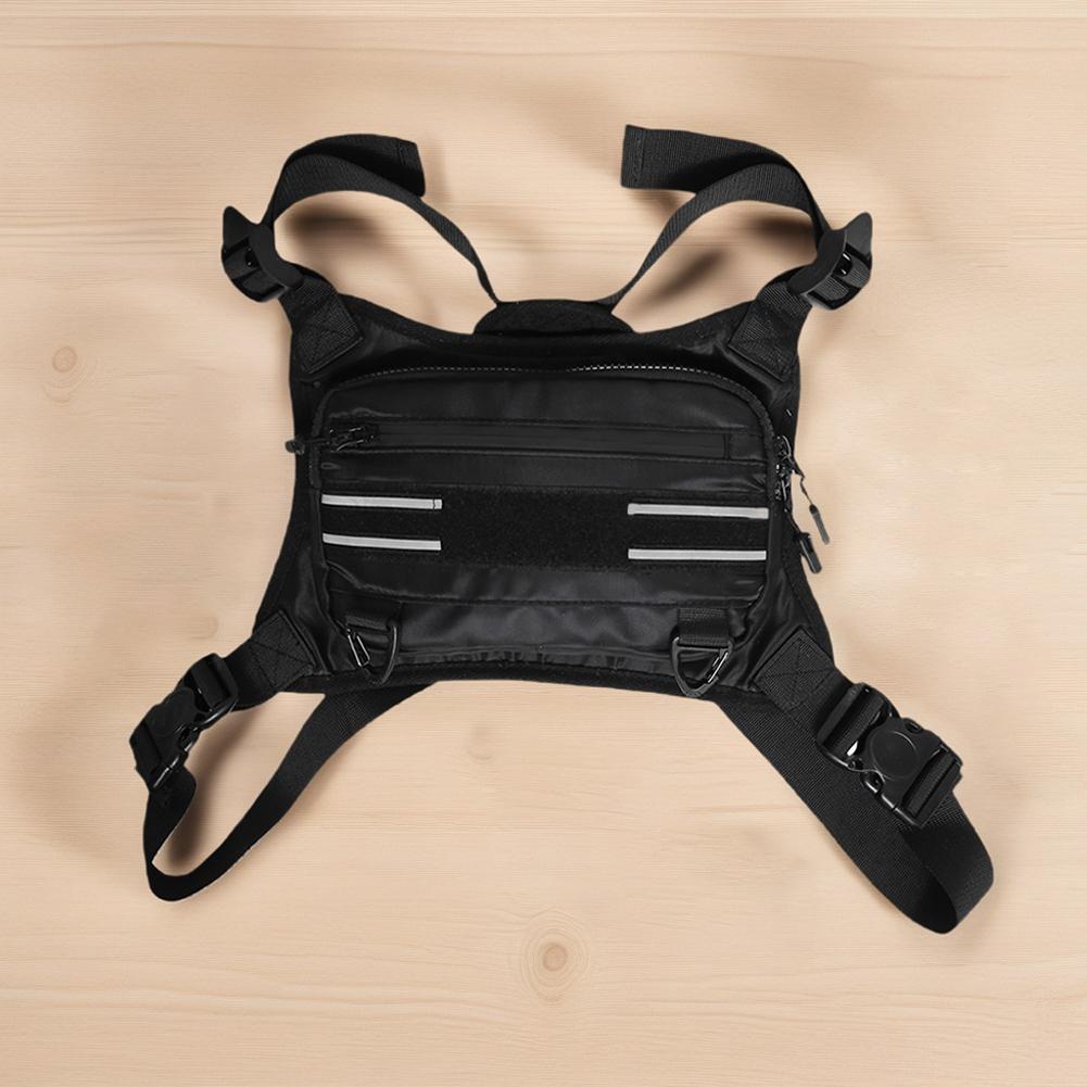 Sports Chest Bag Lightweight Front Chest Pack Water Resistant Outdoor Hiking Bag with Reflective Strip for Cycling Hiking