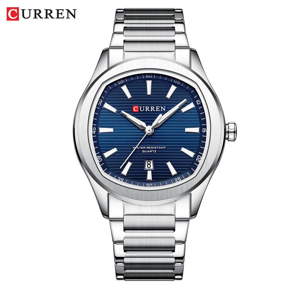 Curren 8474 Men's Grenade Style Quartz Watch with Calendar and Steel Band - Sport & Business Style