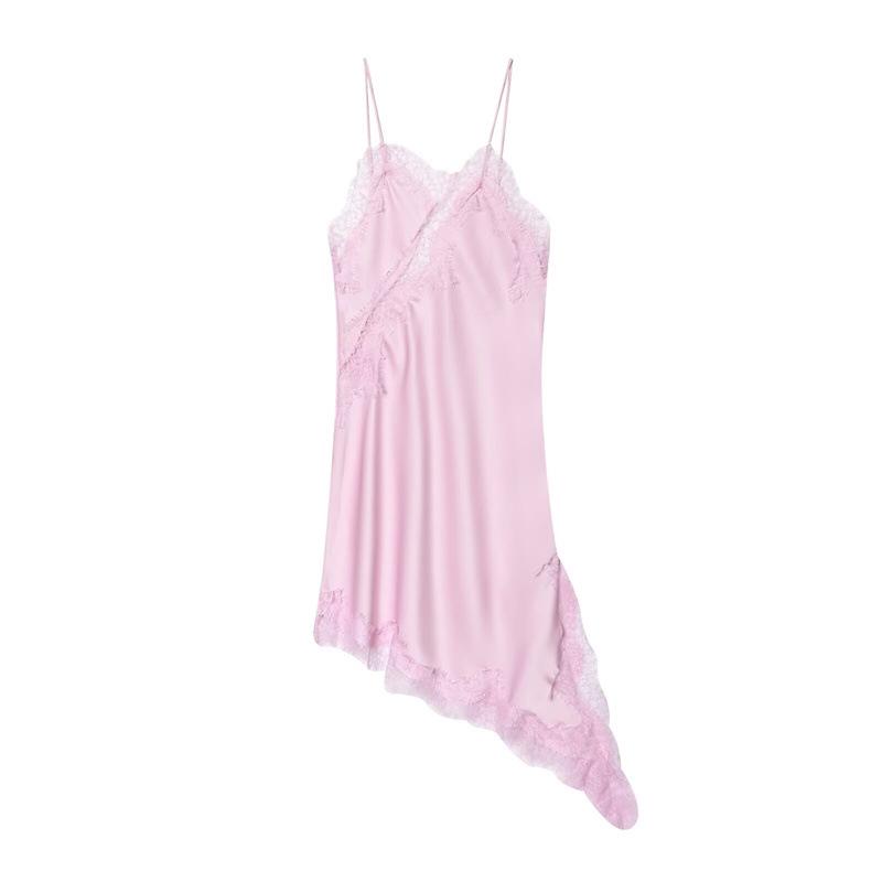 Abito in Pizzo Asimmetrico Europeo e Americano Primavera 2025 - Design Sexy Pura Desiderio