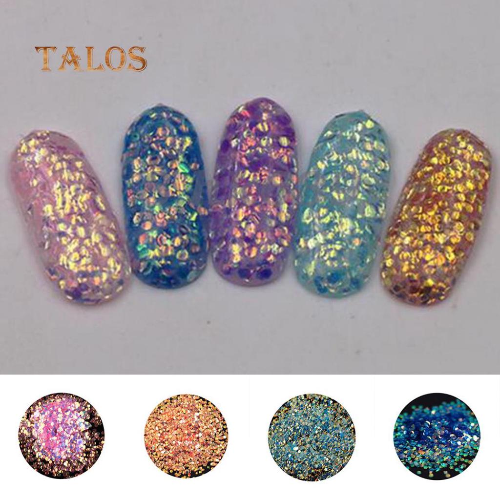 DIY Glitter Acrylic Scale Tips Sequins Sticker Manicure Nail Decor Tool for Lady