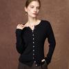 Wudao Cashmere Blend Knit Round Neck Cardigan