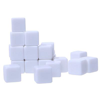 10 stücke von 16mm weiß Quadrat Ecke Blank Würfel Set glatte Würfel für Dnd Schreiben Lehren Blank Würfel