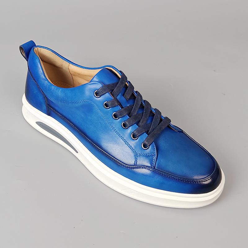 Pantofi sport casual pentru bărbați, din piele naturală, stil britanic, cu lace-up, model solid, Oxford de cea mai bună calitate pentru bărbați, 6 culori