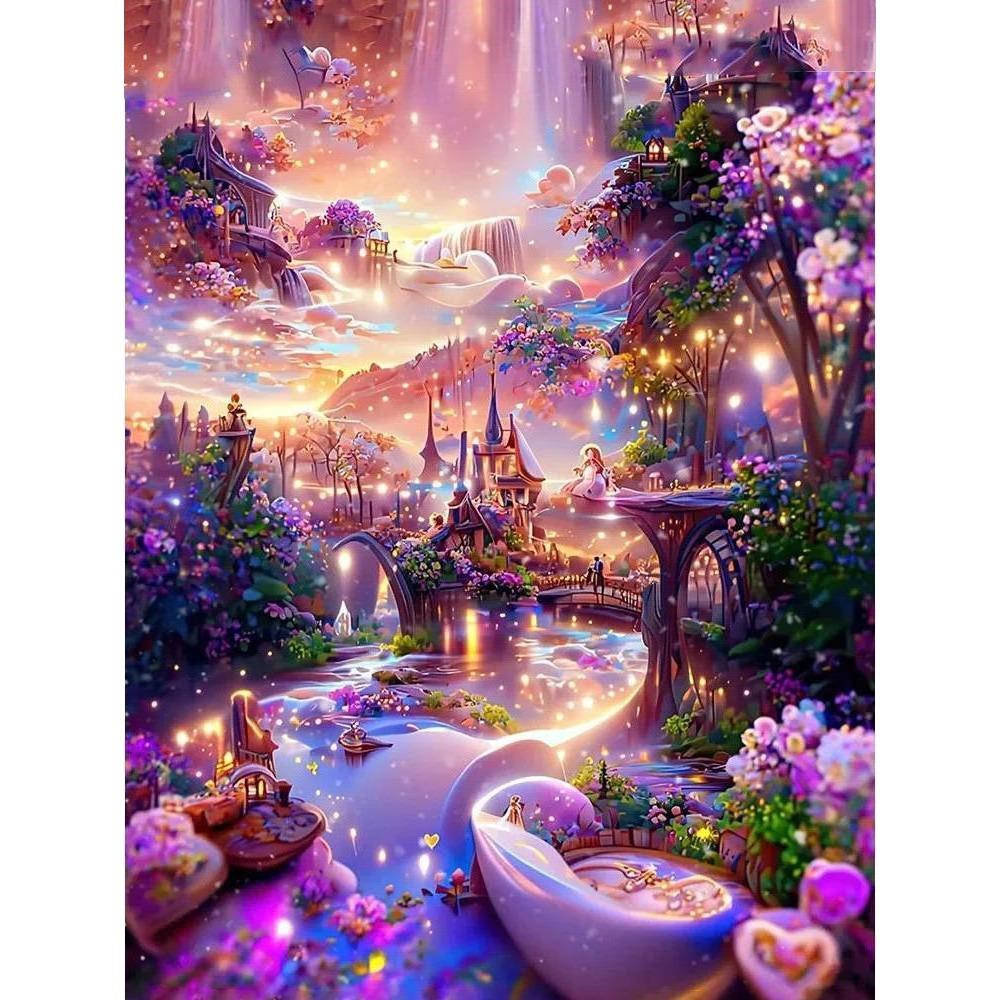 DIY Full Round Diamond Painting Cross Stitch 3D Animal Home Decorative Art Landscape Painting Diamond Painting 5d Diamond Art Painting