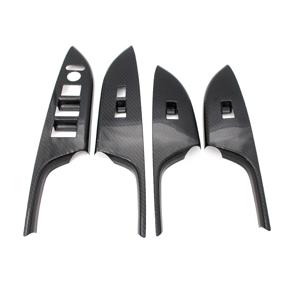 

For Honda Accord 13-17 4x Carbon Fiber Color Car Door Armrest Door Window Lift Panel Decorate Cover Trim 4pcs