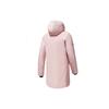 FILA Solid Color Letter Embroidery Hooded Windproof Warm Goose Down Mid-Length Down Jacket Women outerwear Tea-Plum-Pink A11W246910F-PK