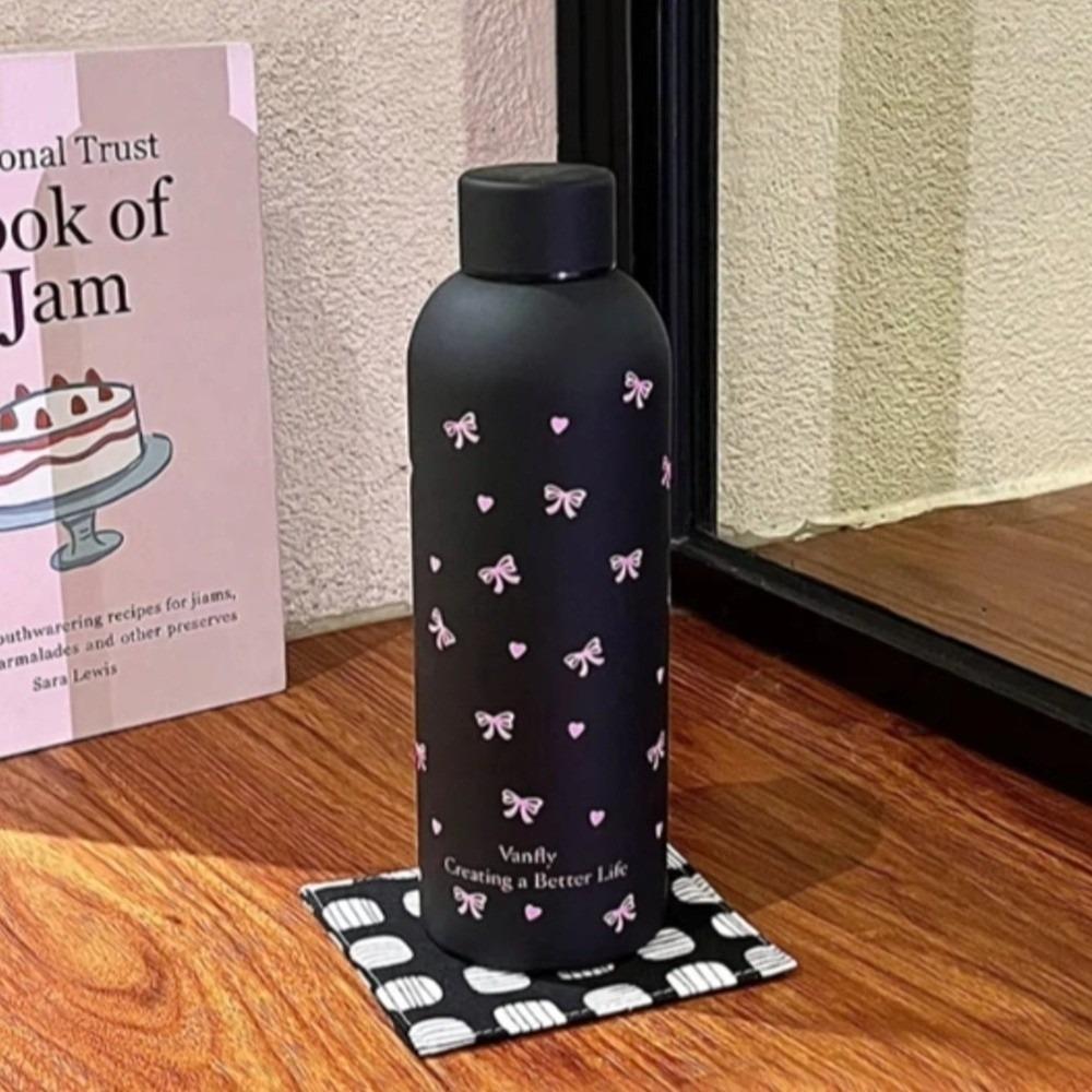 500ml Insulated Cup Bowknot Dachshund Travel Insulated Flask Water Bottle  Sports Activities