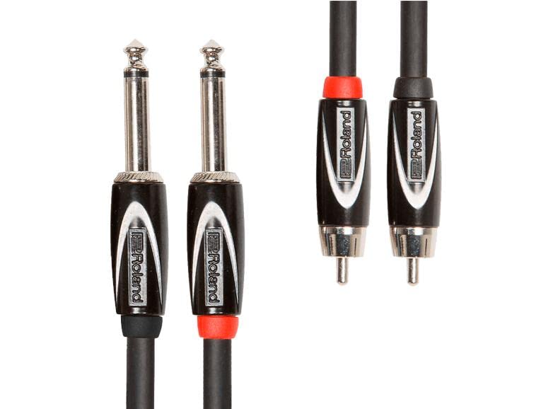 Roland Musical Instrument TS Phone To Spiral Copper Shielded RCC-10-2R28 Cable, 3m, RCA, High-Density Construction, High-Purity Oxygen-Free Wire,