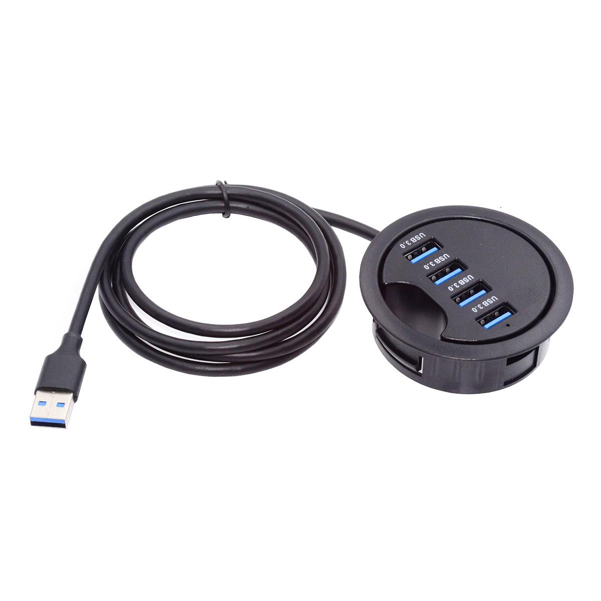 

U3-095-HUB01 USB 3.0 Хаб 4 Порти USB3.0 60мм Комп ютерний Настільний Кабельний Організатор Розгалужувач Док-станція As Shown A