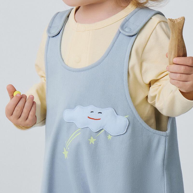 minibala Kids' Long-Sleeve T-Shirt and Denim-Style Overalls Set