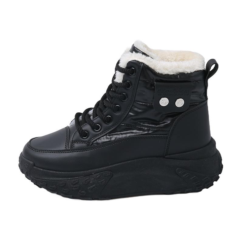 Winter high-top outdoor velvet dad shoes new ins female students thick soles increase height casual warmth