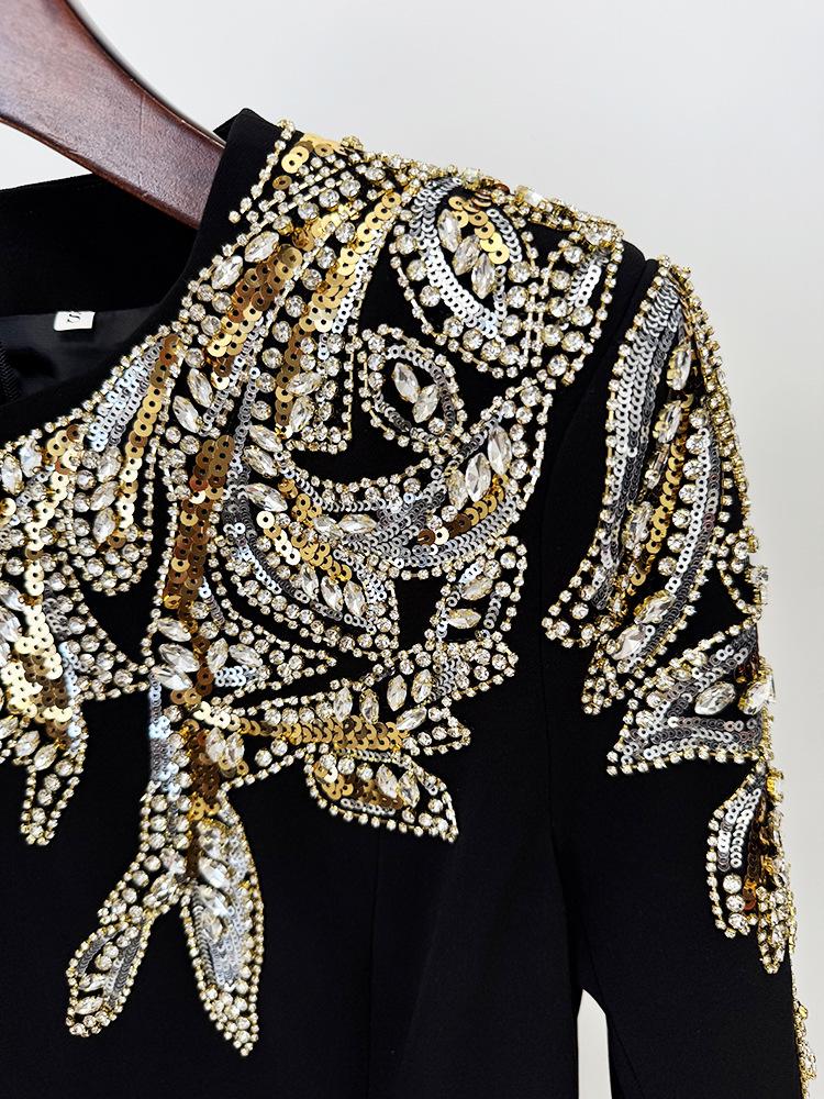 2026 Europäisches & Amerikanisches Designer-Langes Ballkleid mit Starker Perlenstickerei & Strasssteindetails