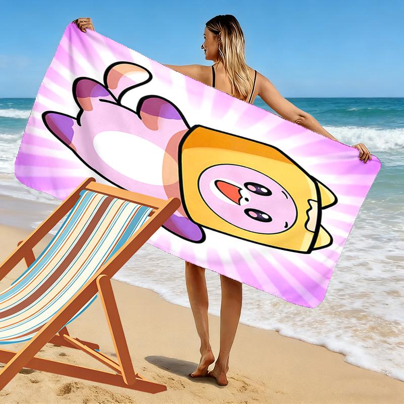 Lankybox Print Beach Towel, Large Soft Quick Dry Towel for Beach Camping Swimming
