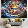 Vibrant Music Notes Backdrop Musical Instruments Rock Party Background for Photoshoot
