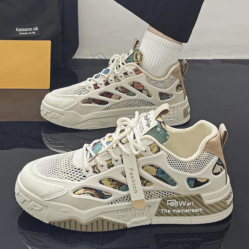 Fashion Spring Mens Running Shoes 2025 Breathable Skateboard Shoes Platform Comfortable Casual Sneakers Male Tenis Masculino Footwear