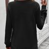 Felpa Oversize da Donna Autunno Inverno 2025 Colore Unico Girocollo Manica Lunga Chic Casual