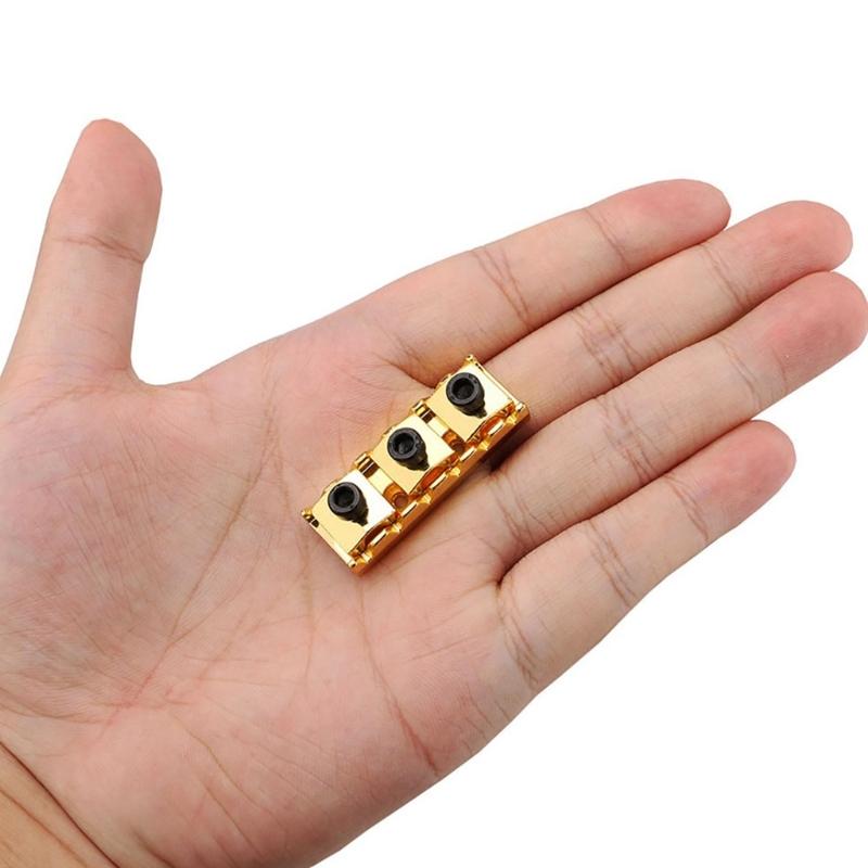 Guitar Lock Nut Electric Guitar Metal String Locking Nut with Mounting Screws and Wrench for Tremolo Bridge Lock System