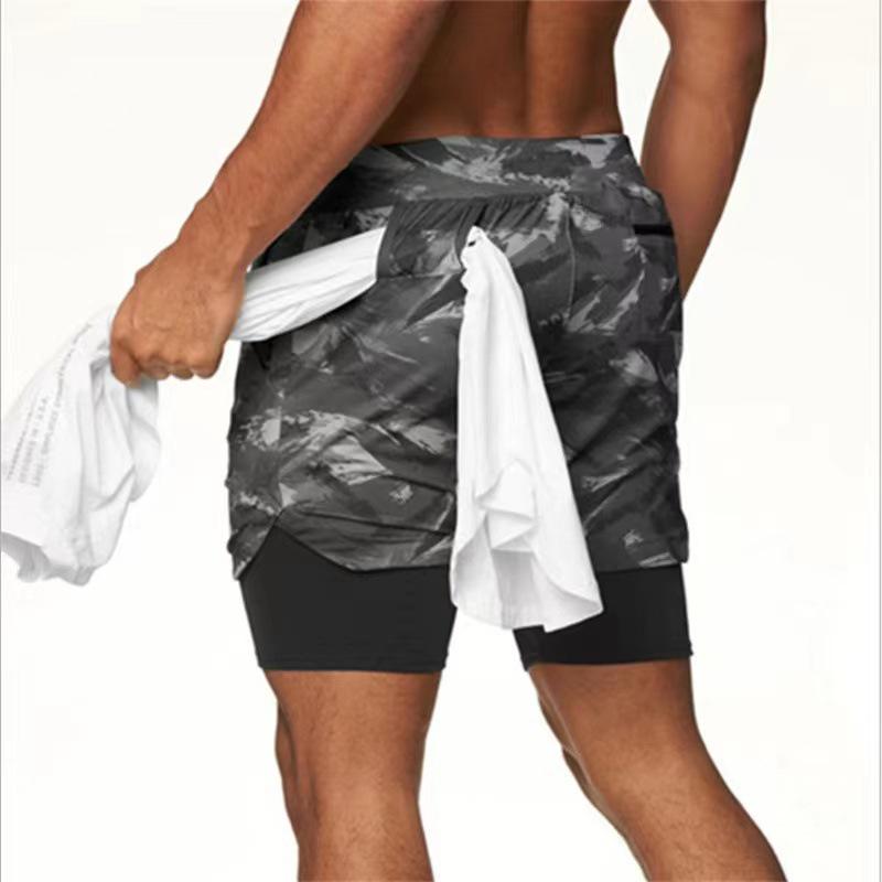 Summer Men's Casual Running Shorts - Multi-Pocket, Double Layer, Plus Size Fitness