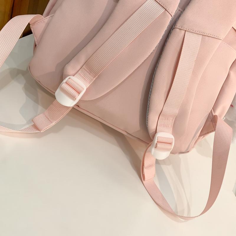 Large Capacity Junior High School Schoolbag Women's Color Contrast Backpack